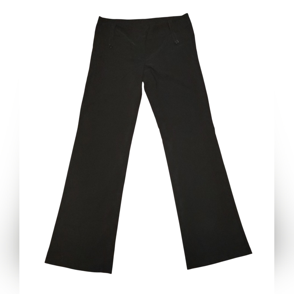 Y2k Vintage Entrancy Junior's Black Mid Rise Stretchy Office Trousers, Sz 7